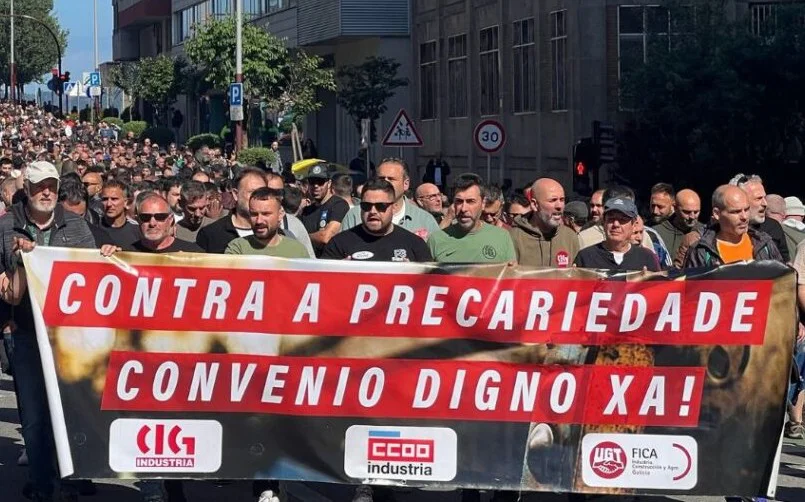 Los obreros del metal se manifiestan en Vigo