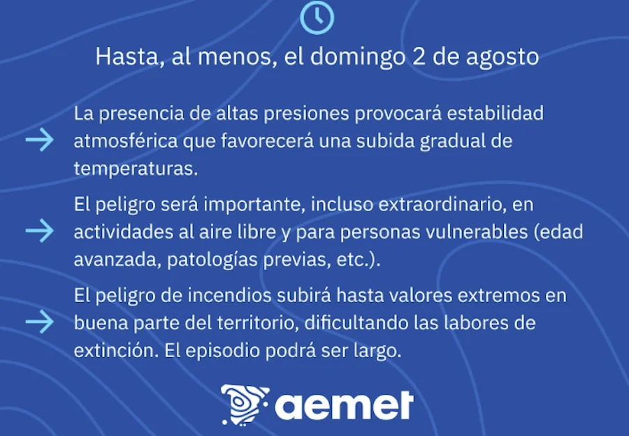 Infograma que resume los principales riesgos desde el próximo miércoles | Foto de Aemet