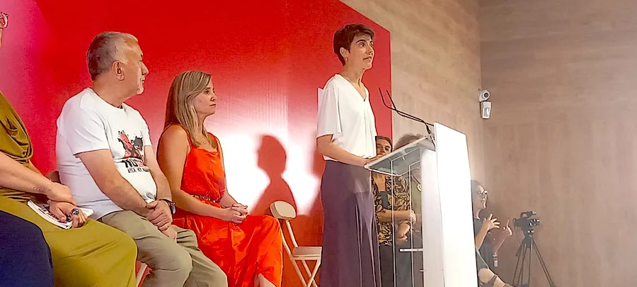 Rosa Martínez el sábado pasado en la asamblea de Movimiento Sumar