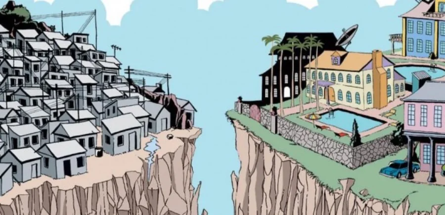 Riqueza y pobreza unidas por el abismo